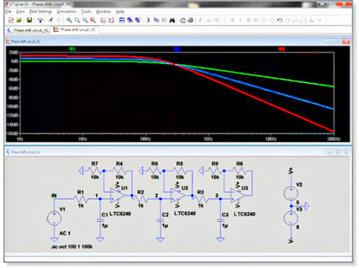 Diagram comparing capacitor voltages in LTspice