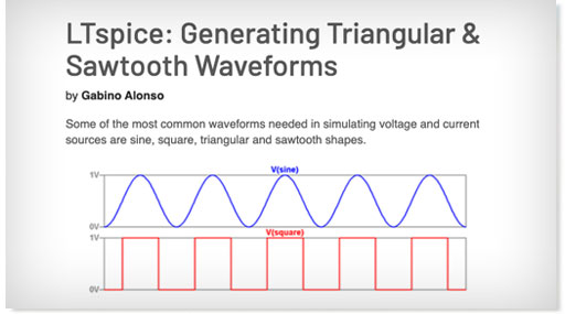 Diagram of triangular and sawtooth waveforms in LTspice